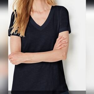 J.Jill Pima Slub Knit V-neck Tee XL Petite